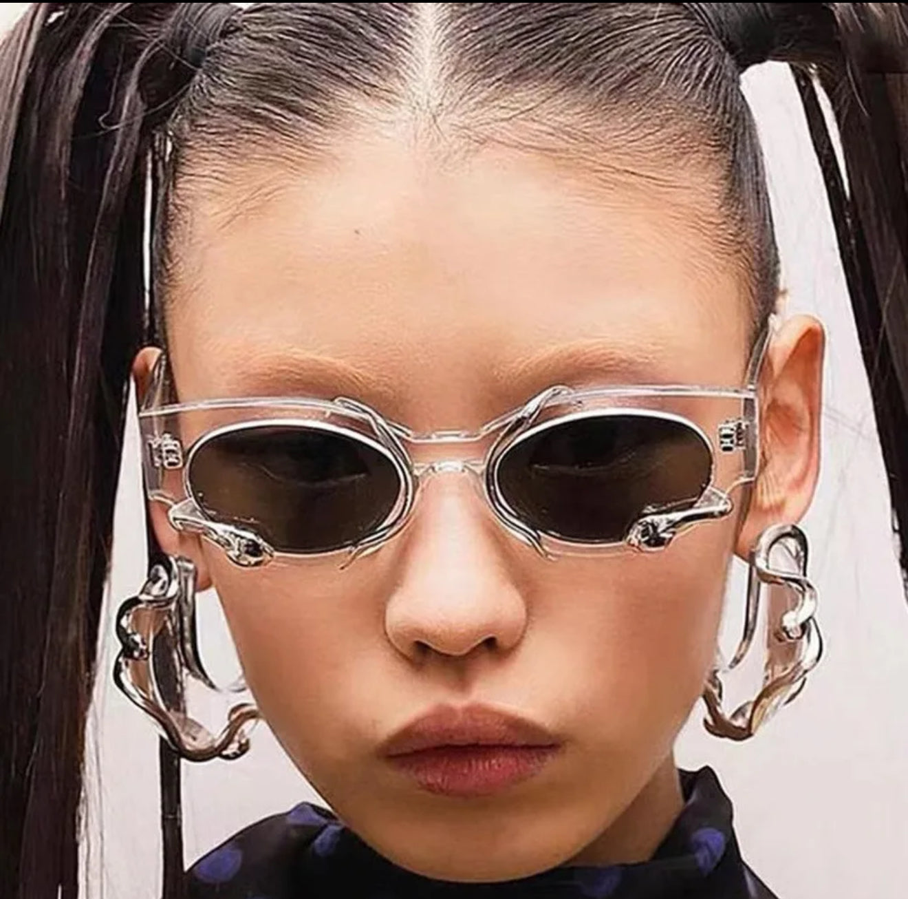 Stun me | Y2K Hip-Hop Exaggerated Oval Pc Special-Shaped Mirror Full Frame Women's Sunglasses