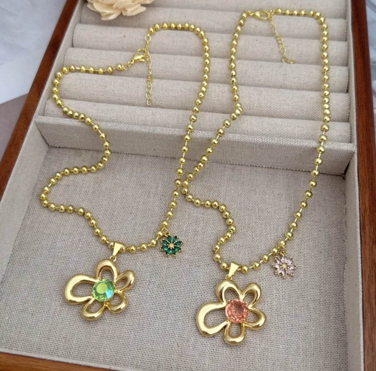 Groovy Bloom Necklace | 18K Gold Plated Flower Pendant with Sparkling Zircon