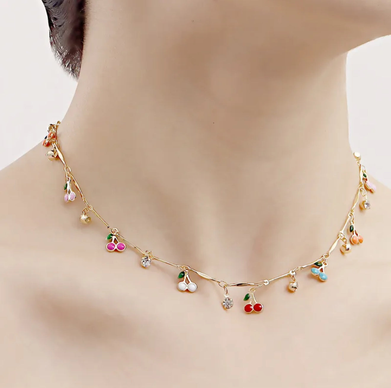 Cherylicious Choker | Sweet Cherry Zircon Alloy Choker