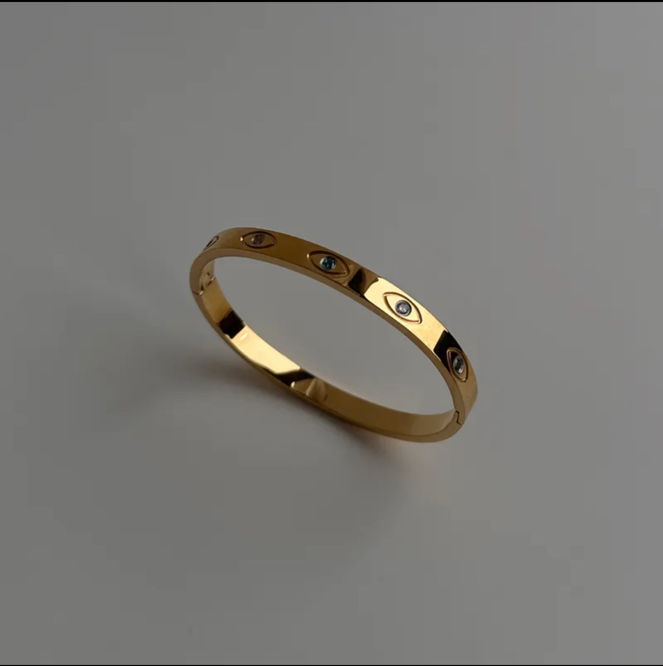Aura Girl |18K Gold-Plated Evil Eye protection Bangle