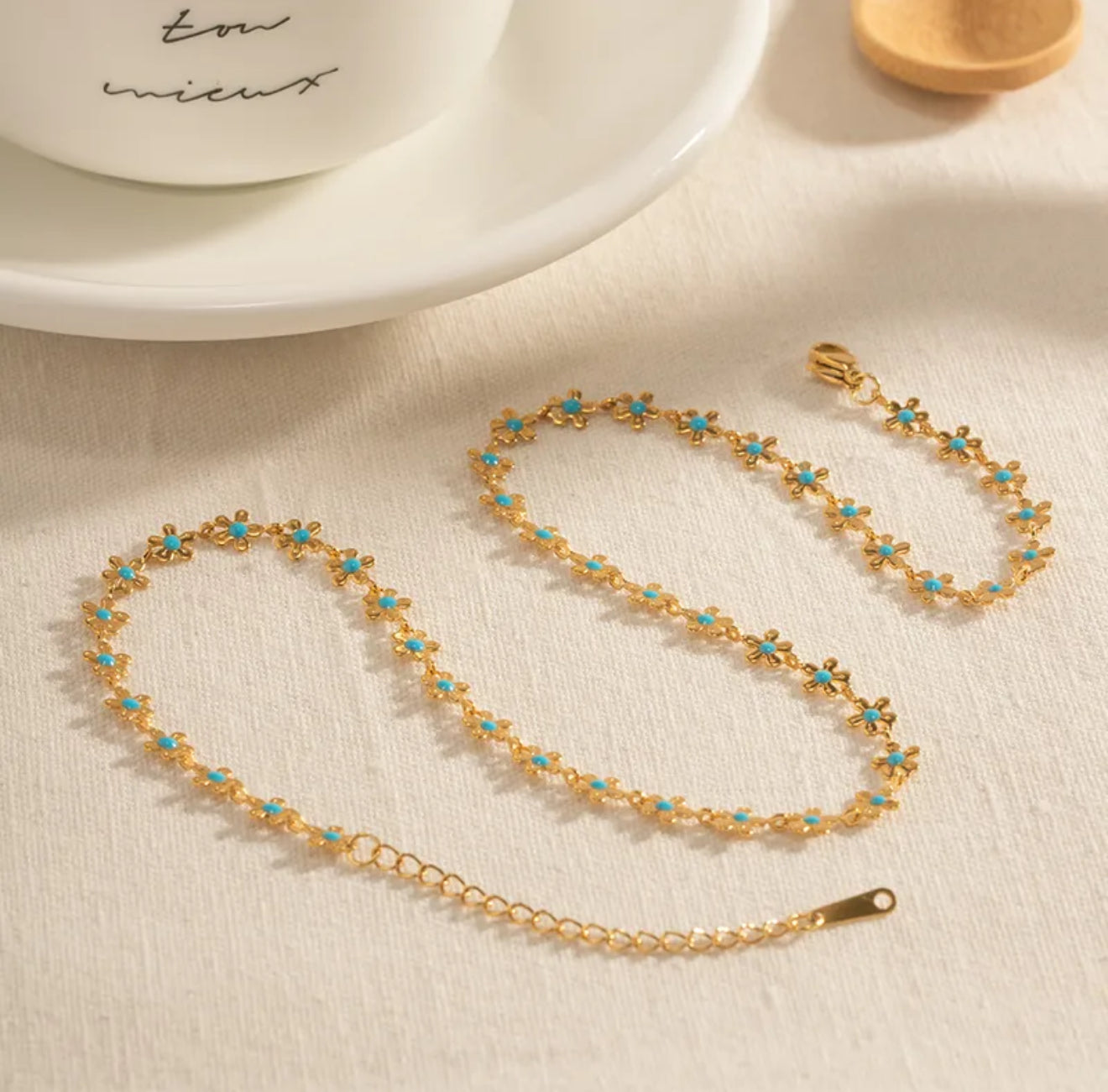 Flower Gurl | 304 Stainless Steel 18K Gold Plated Ig Style Basic Classic Style Flower Bracelets Necklace