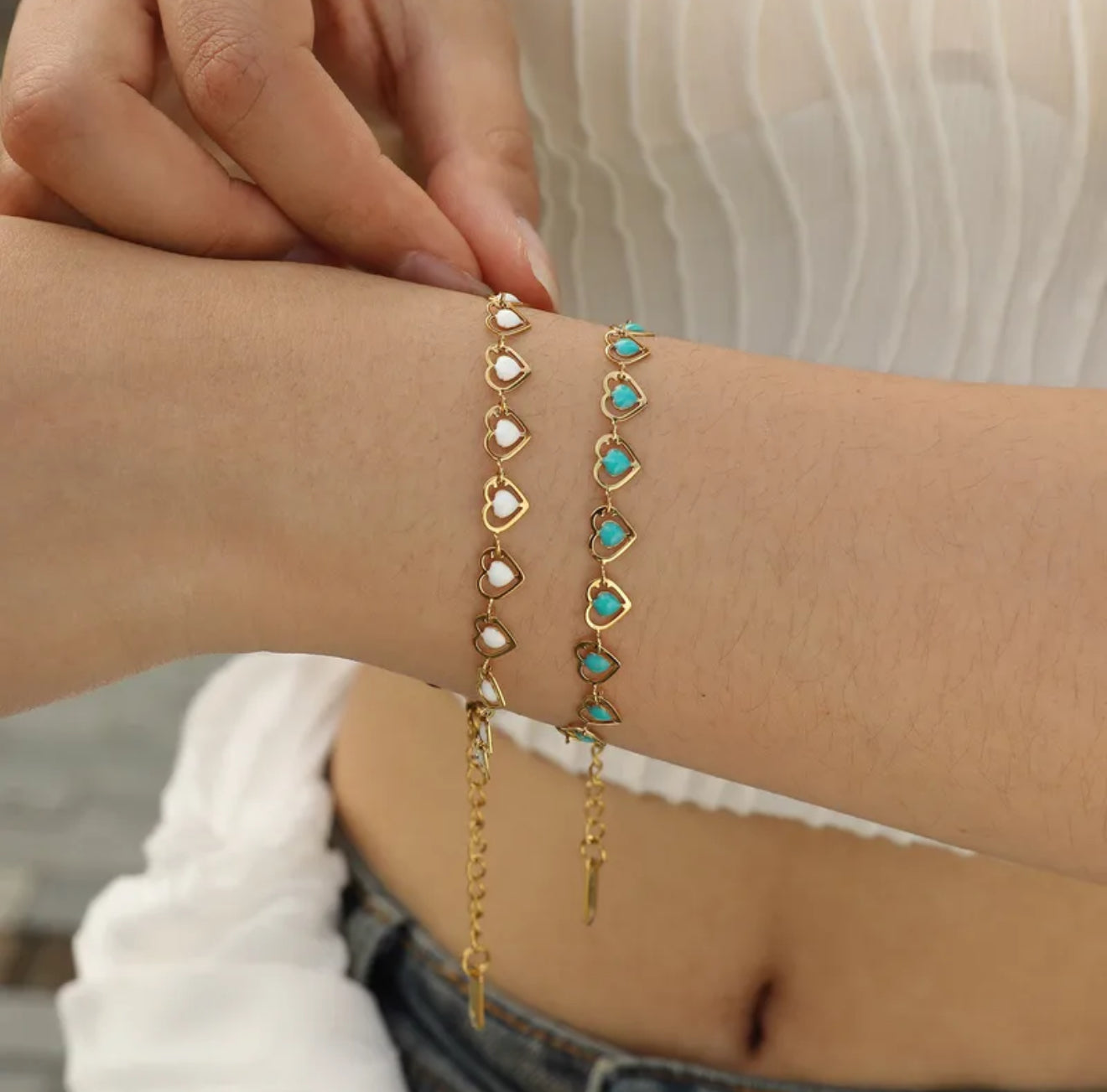 Tropic Bloom Bracelet Collection | 18K Gold Plated Stainless Steel Enamel Charms