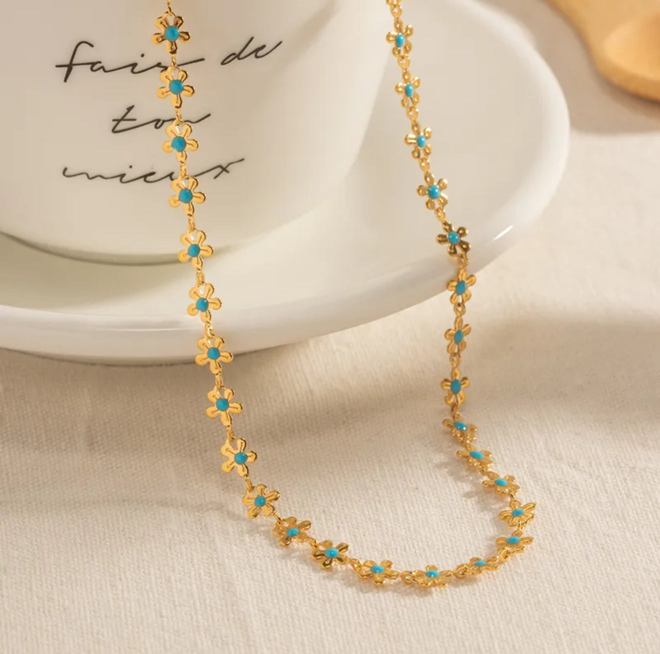 Flower Gurl | 304 Stainless Steel 18K Gold Plated Ig Style Basic Classic Style Flower Bracelets Necklace