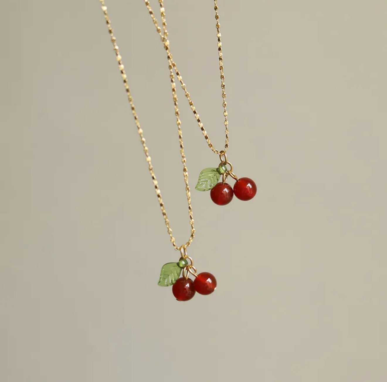 Cherry Bombshell | 304 Stainless Steel 18K Gold Plated Ig Style Sweet Plating
Cherry Resin Pendant Necklace