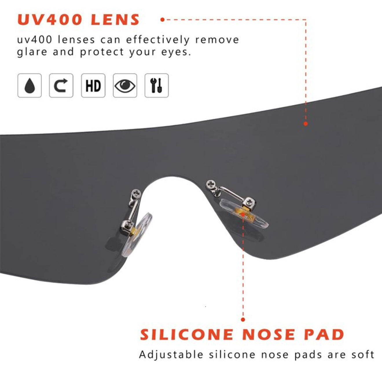 It’s a Wrap | Y2K Future Technology Sense Conjoined Sunglasses
Shaped Sunglasses