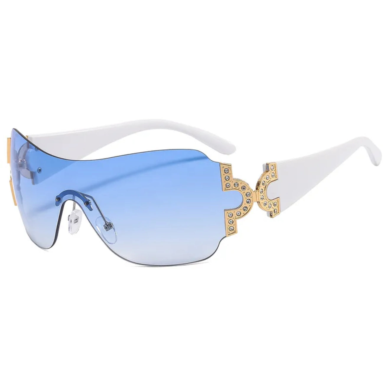 Ice Queen Glam | Y2K Style Geometric Pc Oval Frame Rhinestone Frameless
Women's Sunglasses