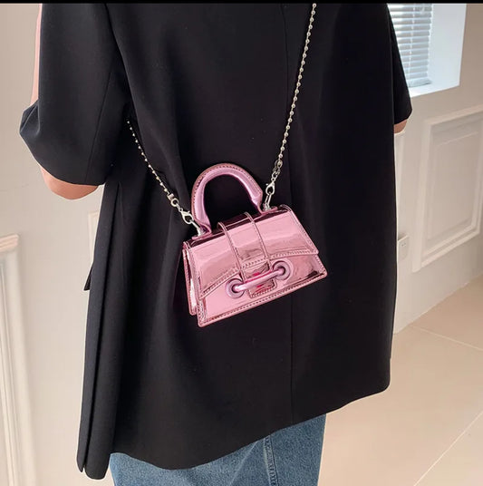 Too cute for U | Women's Mini Pu Leather Solid Color Classic Style Magnetic
Buckle Handbag