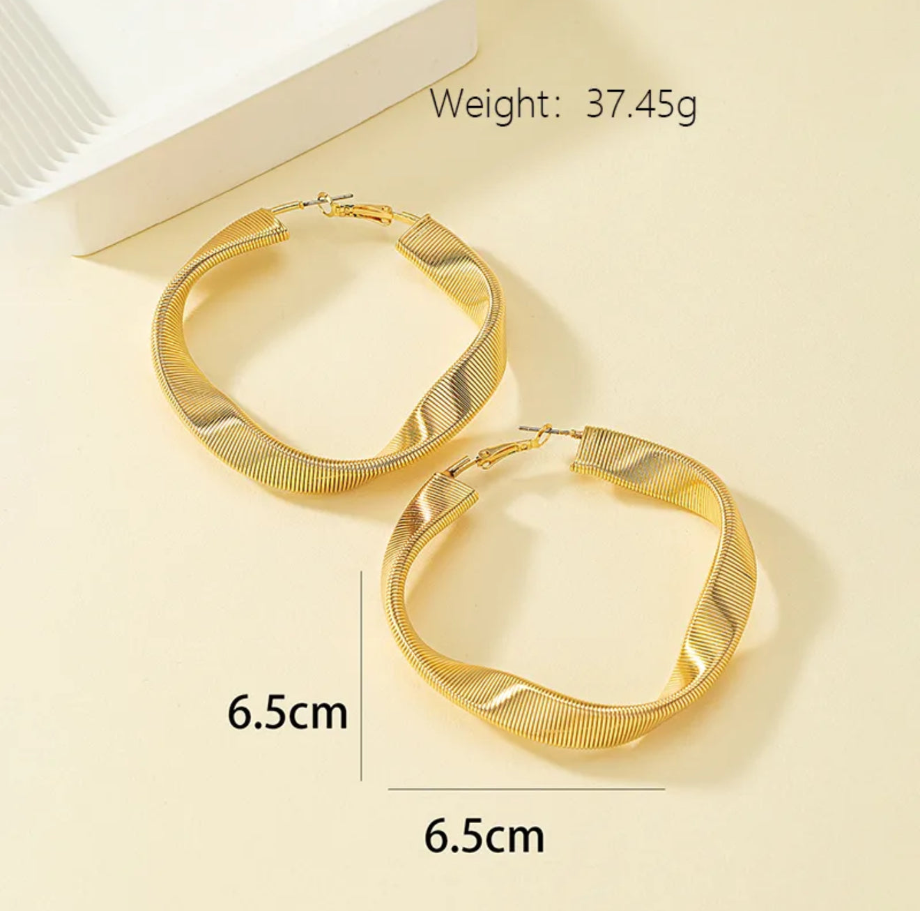 Golden Curve Hoops | 14K Gold Plated IG Style Statement Earrings