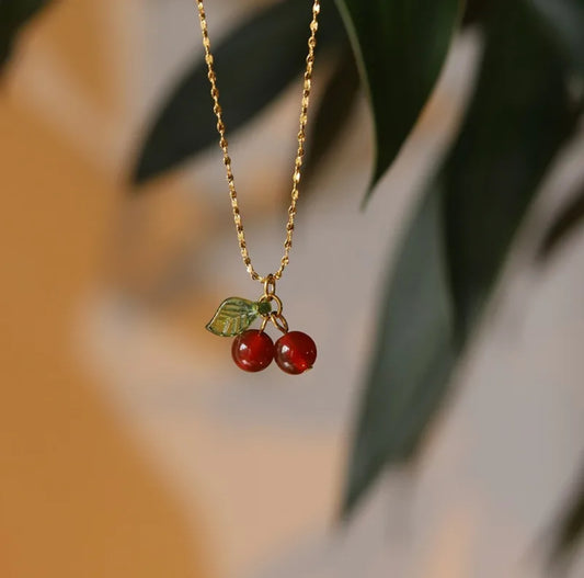 Cherry Bombshell | 304 Stainless Steel 18K Gold Plated Ig Style Sweet Plating
Cherry Resin Pendant Necklace