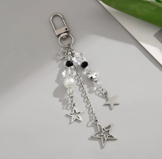 Real Starry | Cute Star Moon Heart Shape Arylic Imitation Pearl Alloy
Plating Women's Bag Pendant Keychain