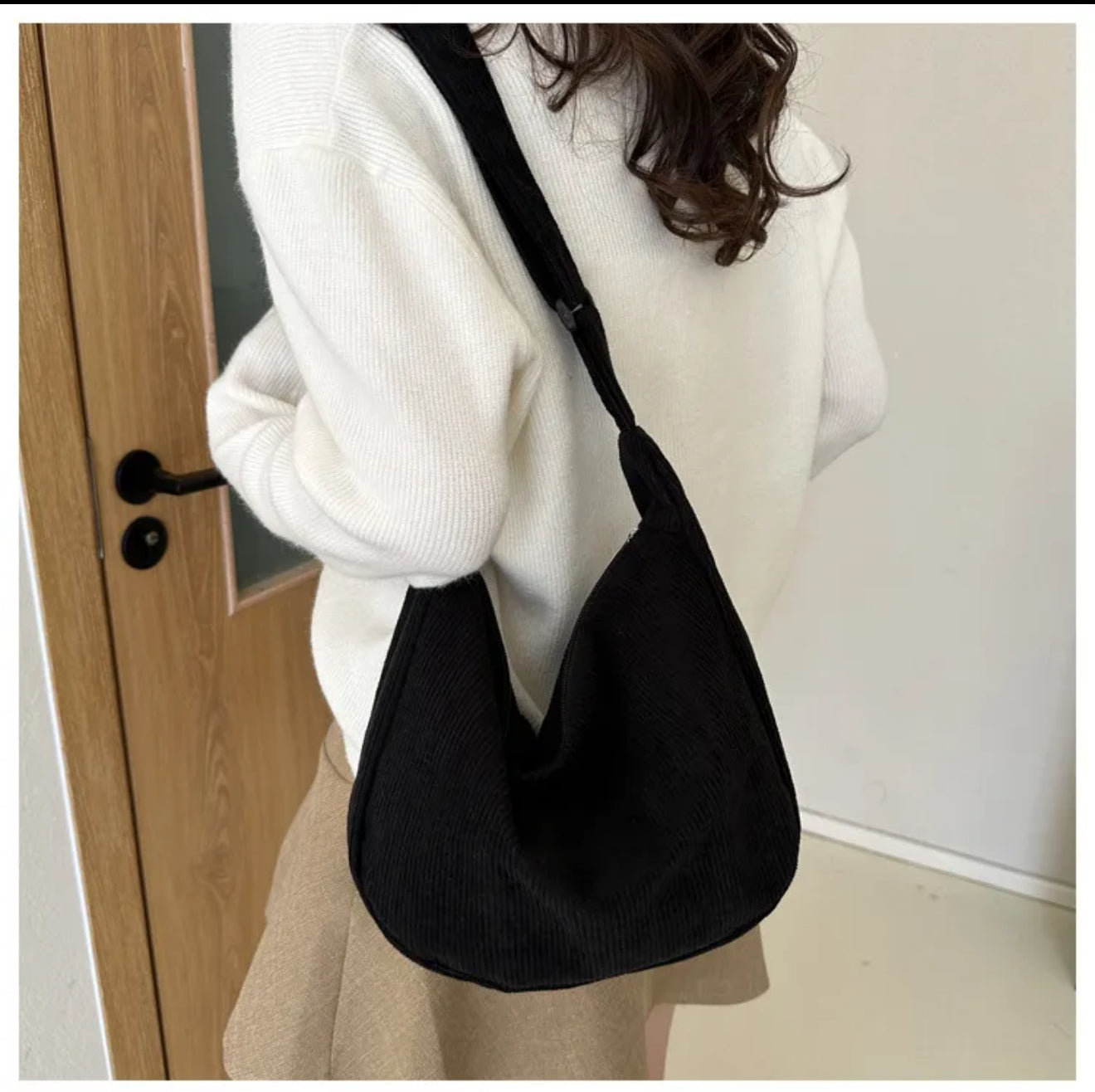 Corduroy activities | Soft Street Vibes Corduroy Dumpling Bag – Adjustable Shoulder Style
