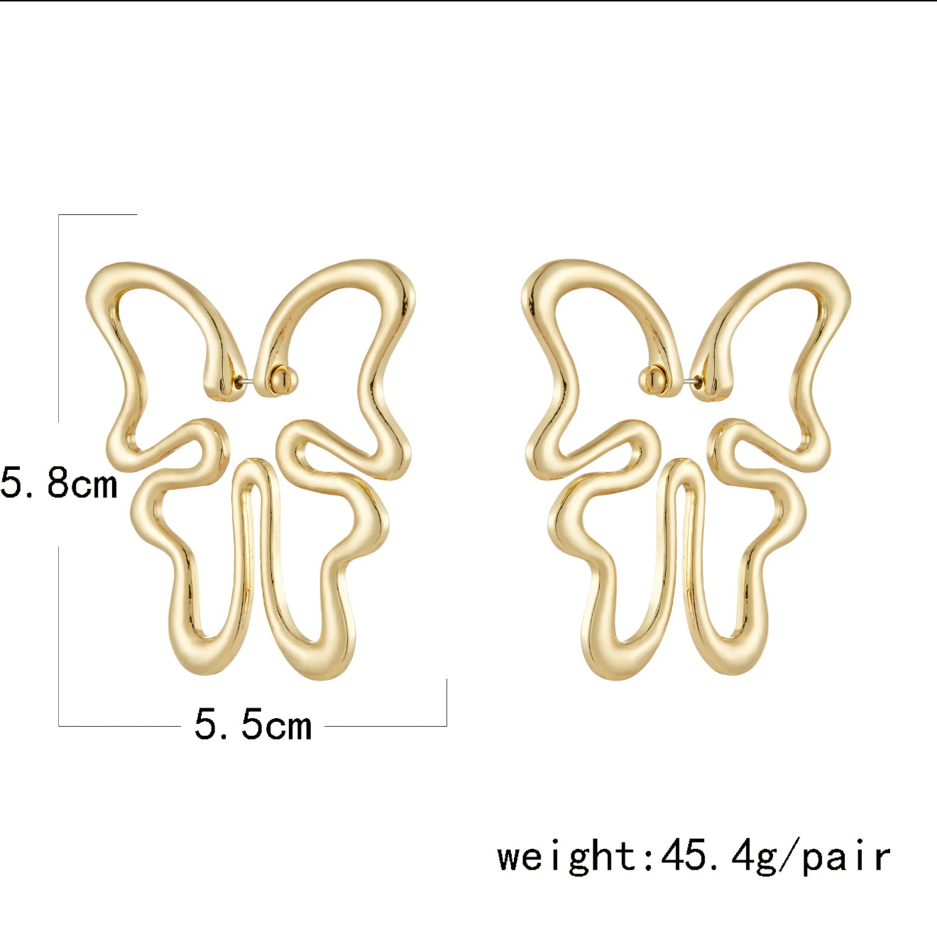 Melted Butterfly Drip Earrings |1 Piece 1 Pair Elegant Exaggerated Butterfly Alloy
Drop Earrings