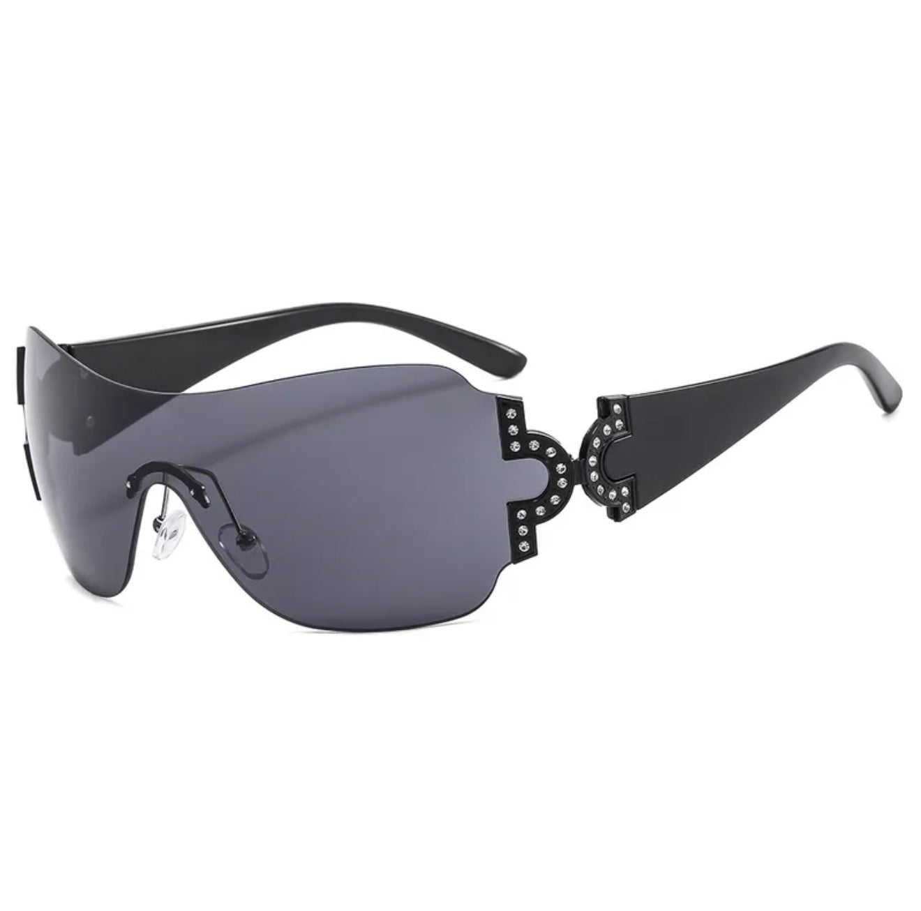 Ice Queen Glam | Y2K Style Geometric Pc Oval Frame Rhinestone Frameless
Women's Sunglasses