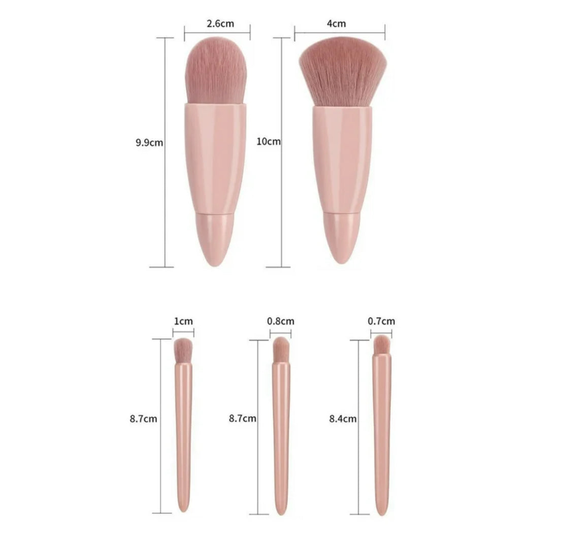 Go Beauty | Pink Portable Makeup Brush Set with Mirror