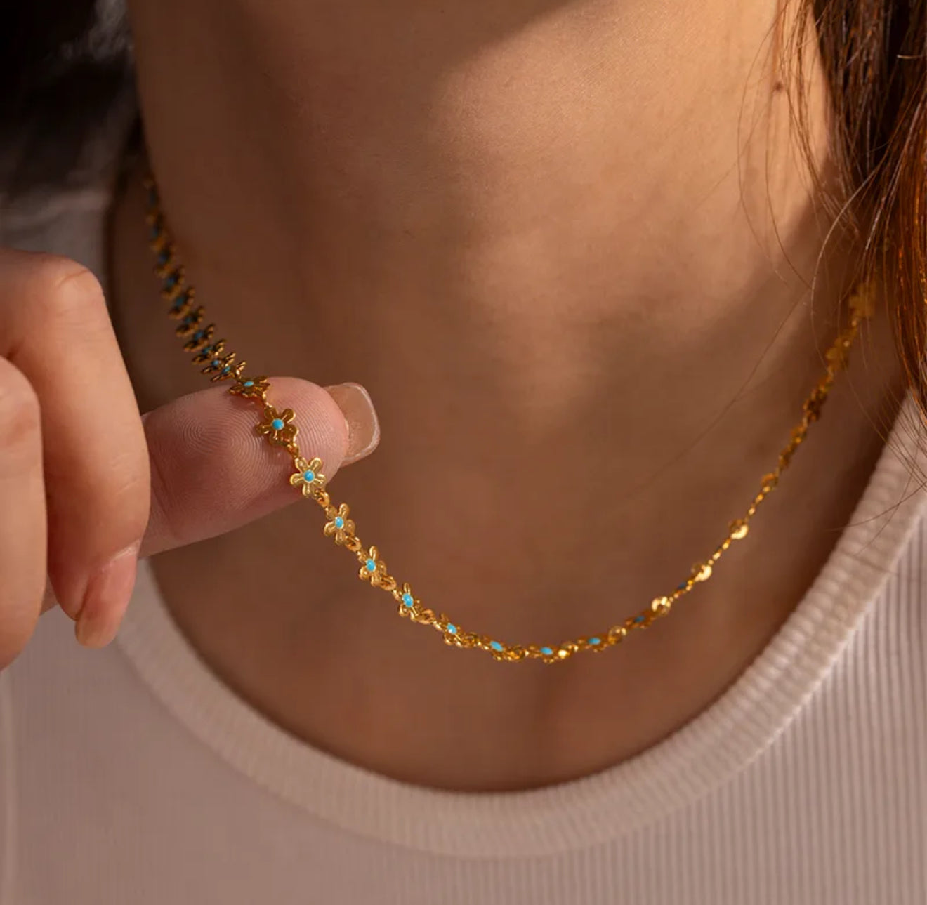 Flower Gurl | 304 Stainless Steel 18K Gold Plated Ig Style Basic Classic Style Flower Bracelets Necklace