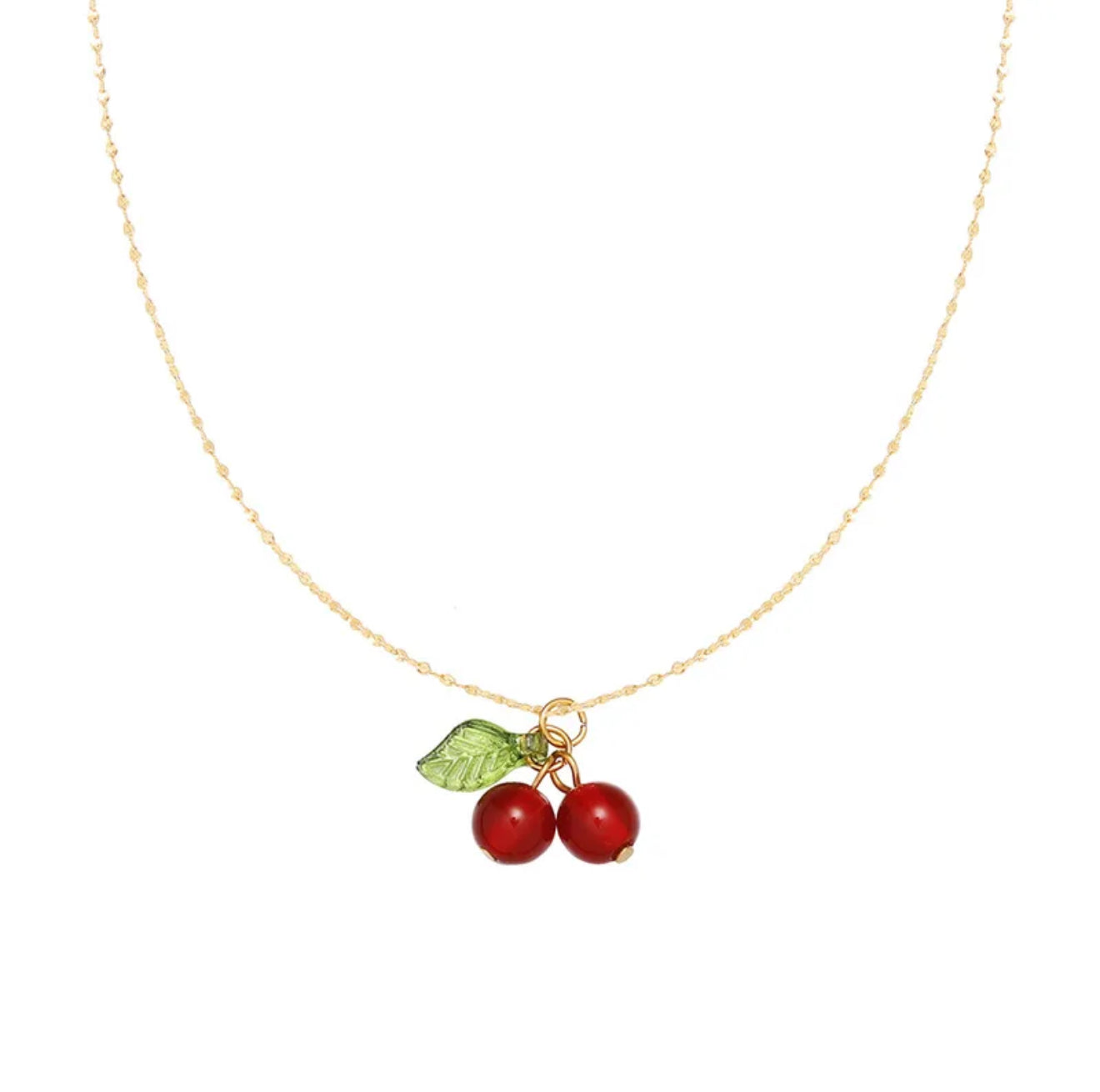 Cherry Bombshell | 304 Stainless Steel 18K Gold Plated Ig Style Sweet Plating
Cherry Resin Pendant Necklace