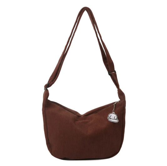 Corduroy activities | Soft Street Vibes Corduroy Dumpling Bag – Adjustable Shoulder Style