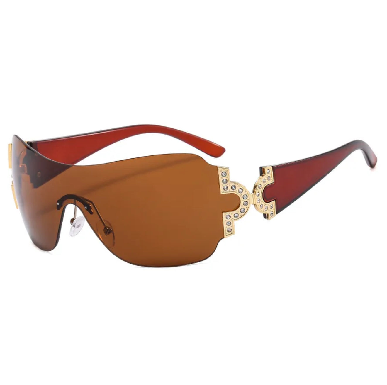 Ice Queen Glam | Y2K Style Geometric Pc Oval Frame Rhinestone Frameless
Women's Sunglasses
